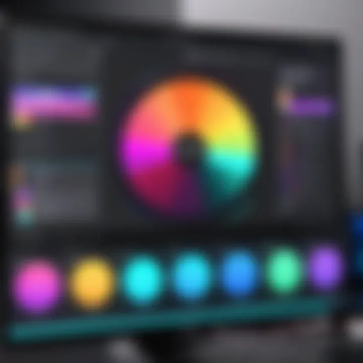 Color correction panel in Adobe Premiere with color wheels