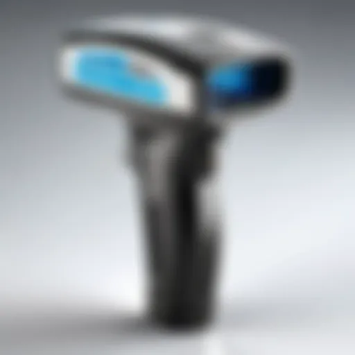 Custom barcode scanner design showcasing ergonomic features