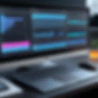 Advanced Video Editing Tools A sleek video editing interface showcasing advanced tools and features.