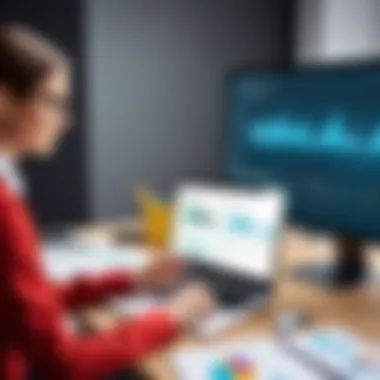 Learning Analytics in Education Educator analyzing data from learning analytics