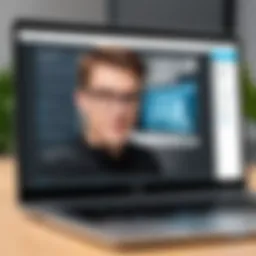 User engaging with Axure training videos on a laptop