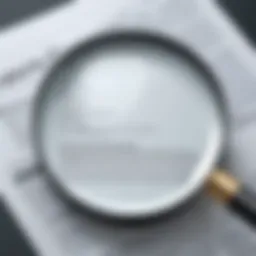 A magnifying glass over a digital document symbolizing thorough investigation