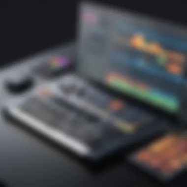 A digital audio workstation showcasing various features of FL Studio