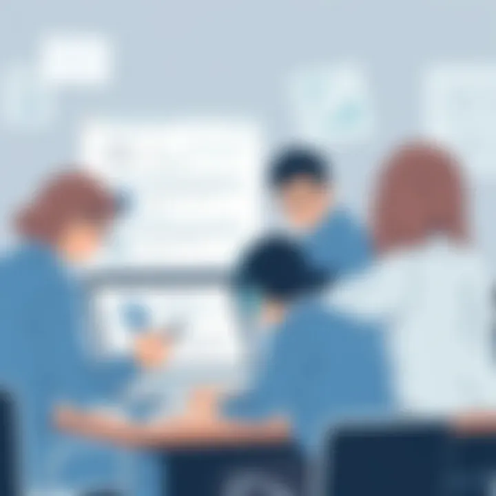 Collaboration in Academic Integrity Educators collaborating on student assignments with technology