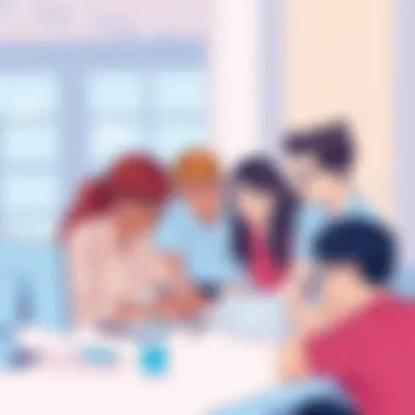 Online Student Collaboration A diverse group of students engaged in an online collaborative project.