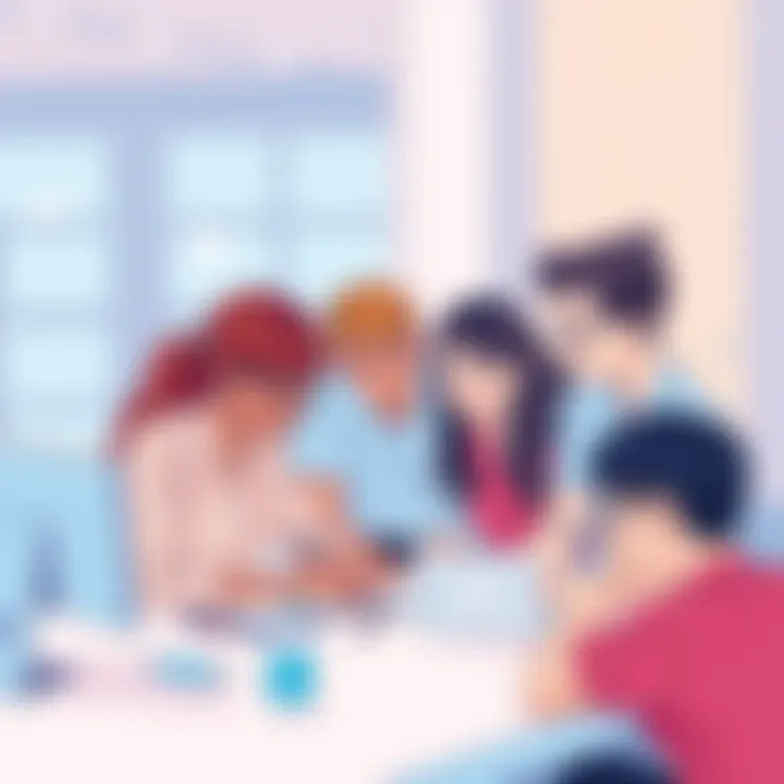 Online Student Collaboration A diverse group of students engaged in an online collaborative project.