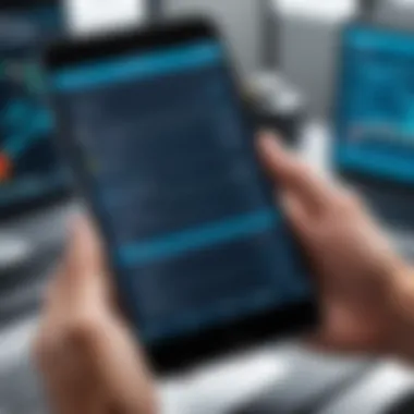 Mobile Interface of Field Technician Software A mobile device displaying field technician software interface
