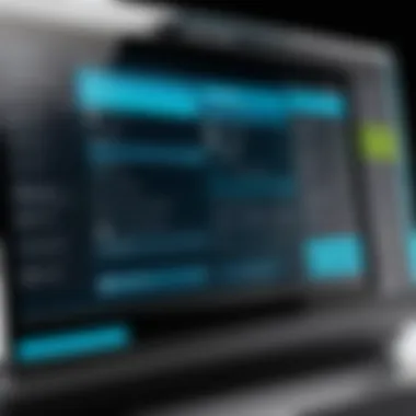 Touchscreen POS Software Features A close-up of a touchscreen displaying POS software features