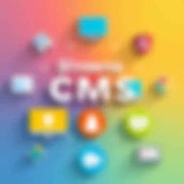 Various types of content management systems represented by icons