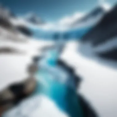 The Journey of Meltwater from Glaciers Meltwater flowing from glacier