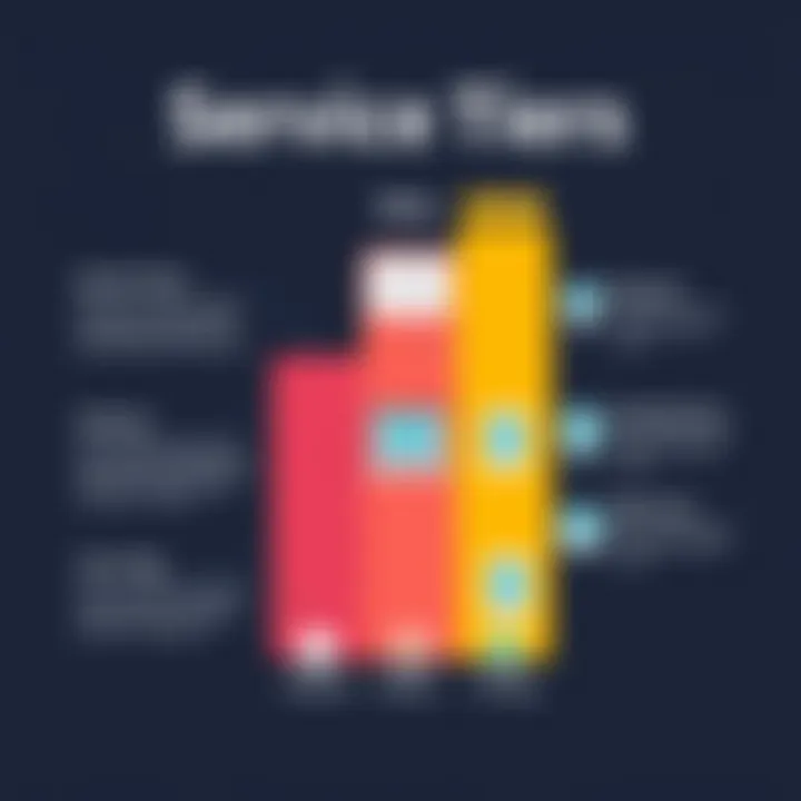 Service Tiers and Features Infographic Infographic detailing features at different service tiers of Ooma