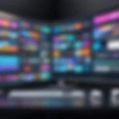 Popular Video Editing Software An overview of popular video editing software icons in a digital workspace.