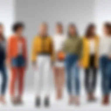 Customer Satisfaction through Virtual Try-Ons Collage of satisfied customers trying on outfits virtually.