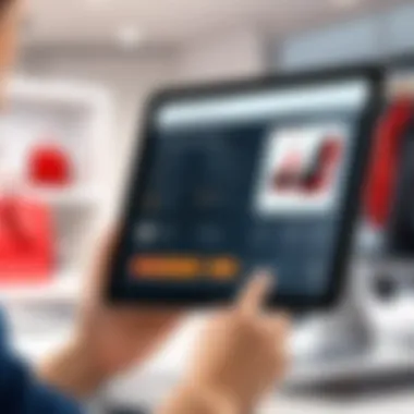 Harnessing Technology for Enhanced Shopping User engaging with Zeekit technology on a digital device.