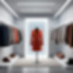 Virtual fitting room interface showcasing diverse clothing options.